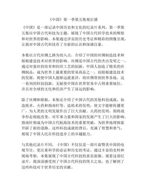 《中国》第一季第五集观后感