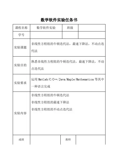 非线性方程组的牛顿迭代法-最速下降法
