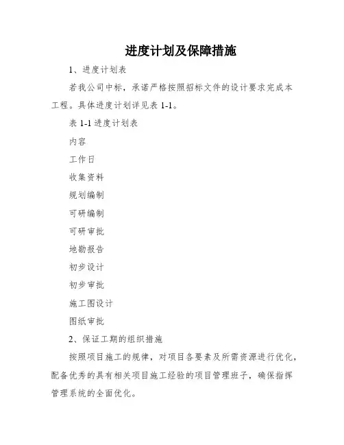 进度计划及保障措施