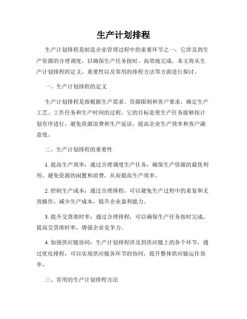生产计划排程
