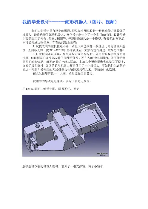 我的毕业设计--蛇形机器人(图片、视频)