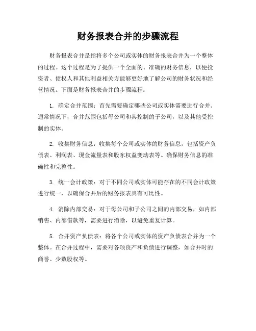 财务报表合并的步骤流程