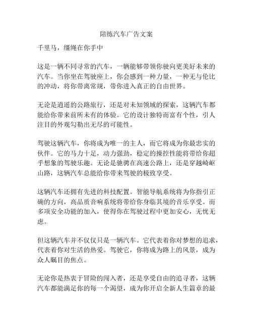 陪练汽车广告文案