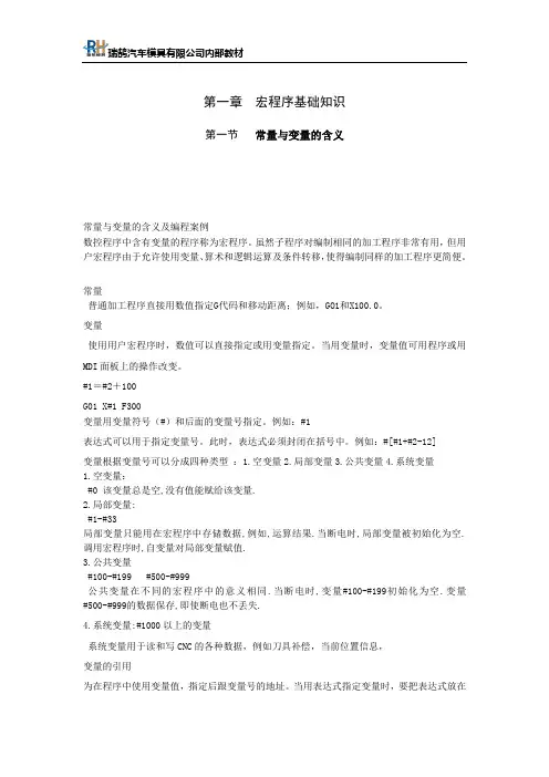宏程序基础知识