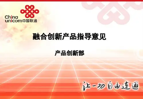 中国联通融合创新产品指导意见