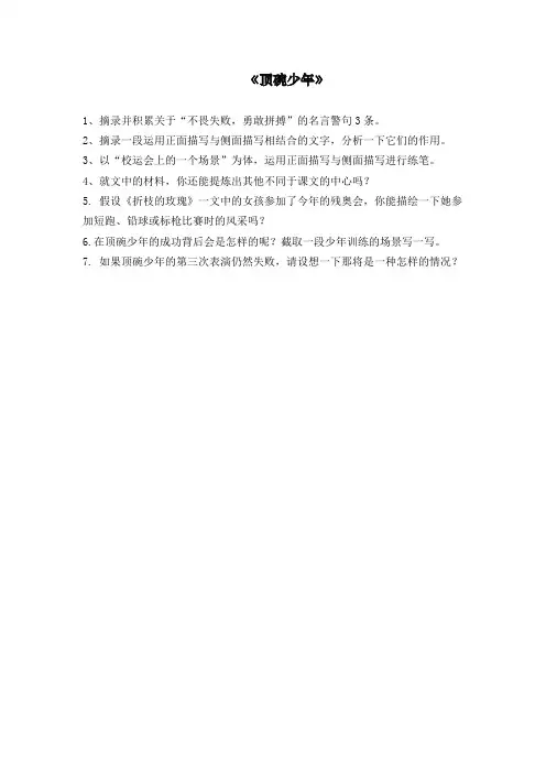 《顶碗少年》同步练习2