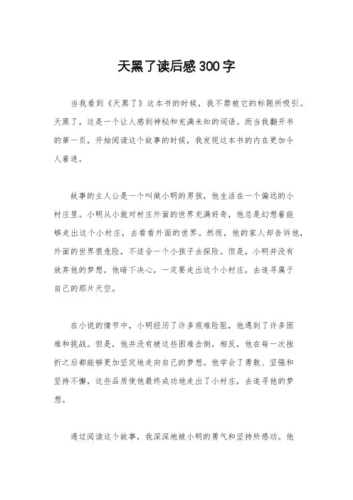 天黑了读后感300字