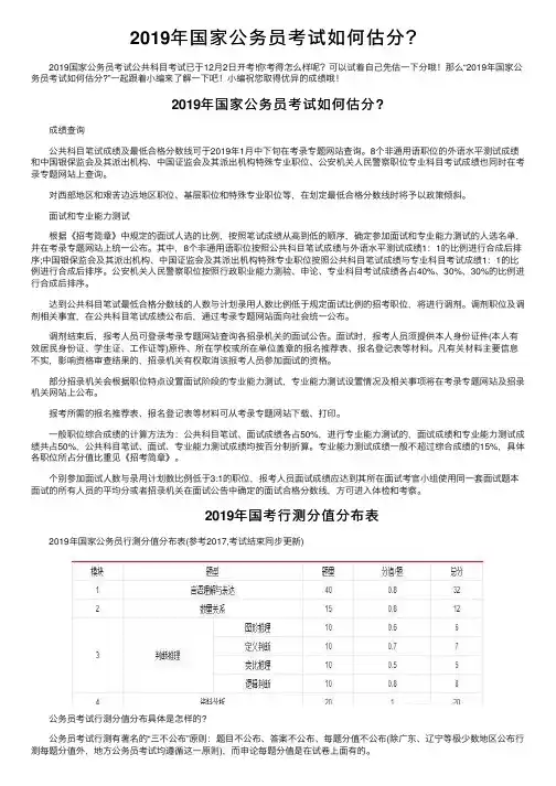 2019年国家公务员考试如何估分？