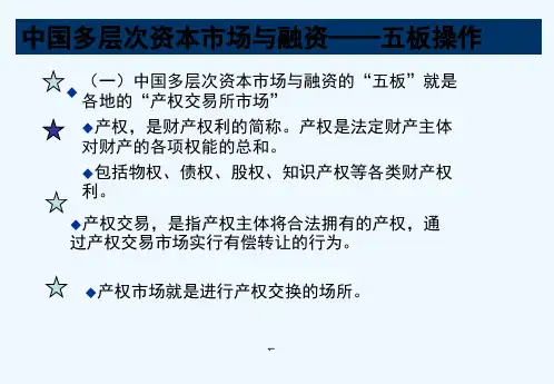 企业多层次资本市场五板上市操作实务-PPT