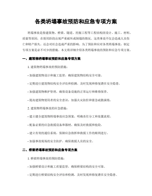各类坍塌事故预防和应急专项方案
