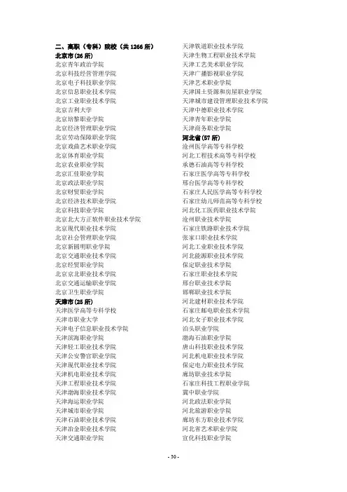 全国职校列表
