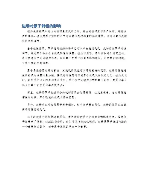 磁场对原子能级的影响