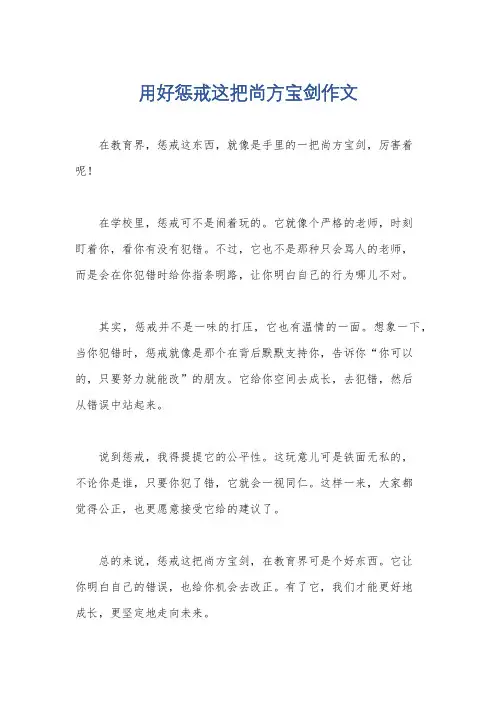 用好惩戒这把尚方宝剑作文
