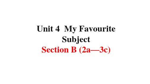 人教版七年级上册Unit 4 My Favourite Subject Sect B 3a-3d课件