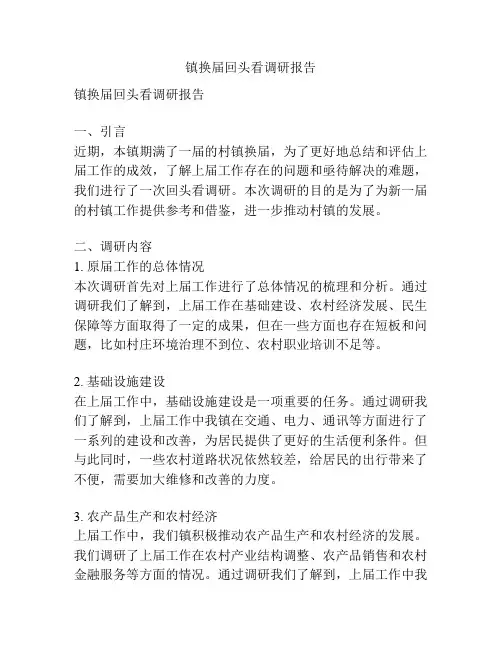 镇换届回头看调研报告
