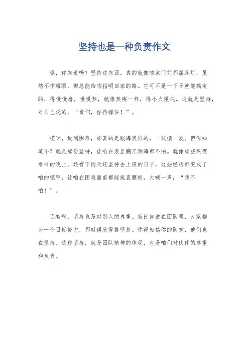 坚持也是一种负责作文