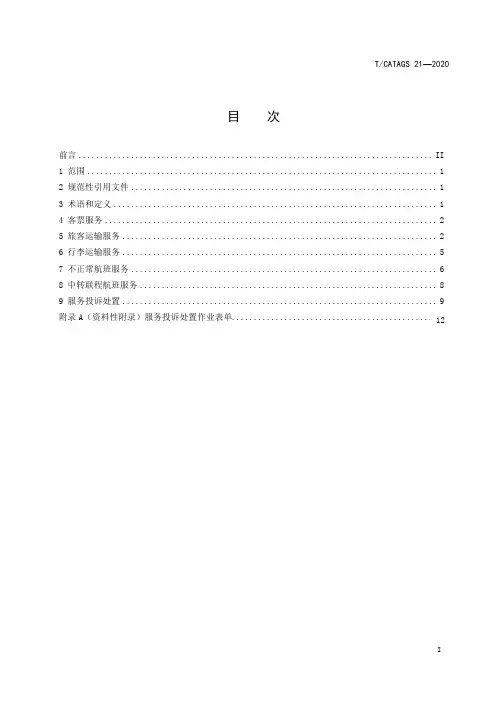 通用航空企业短途运输旅客服务规范T∕CATAGS 21-2020