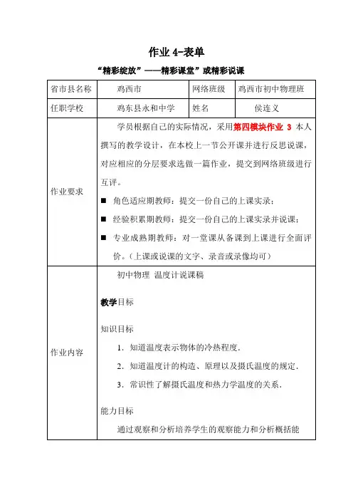作业4“精彩绽放”—精彩说课