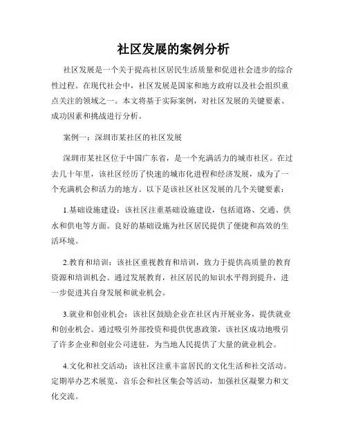 社区发展的案例分析