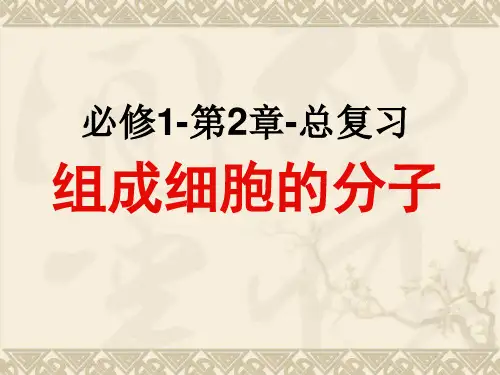 高考生物一轮复习教案必修1第2章-组成细胞的分子