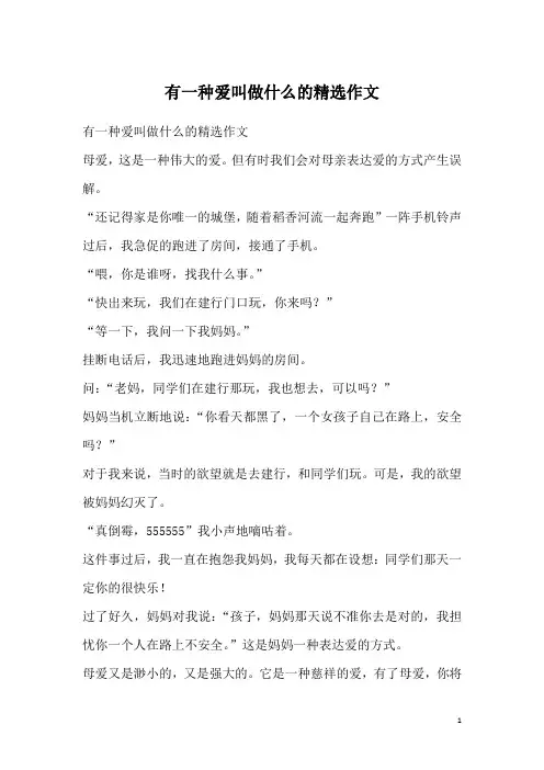 有一种爱叫做什么的精选作文