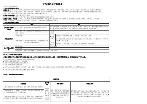 工作分析与工作评价