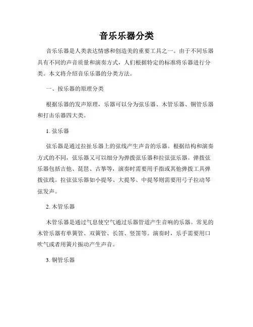 音乐乐器分类