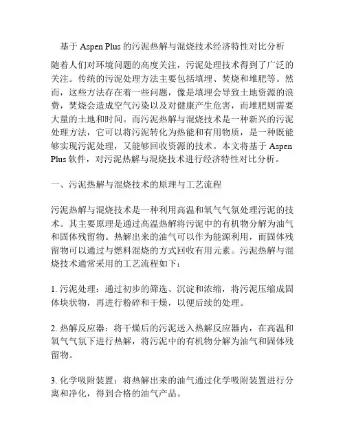 基于Aspen Plus的污泥热解与混烧技术经济特性对比分析