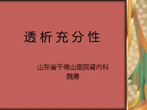 透析充分性 ppt课件