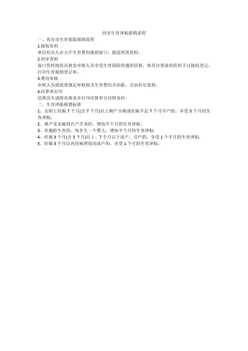 西安生育津贴报销流程