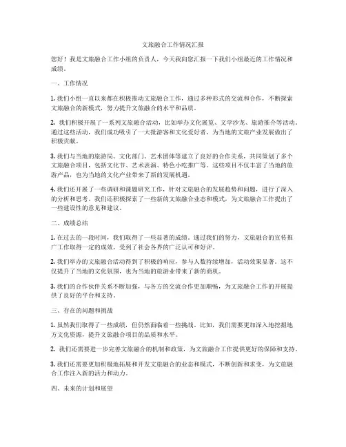 文旅融合工作情况汇报