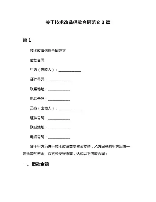 关于技术改造借款合同范文3篇