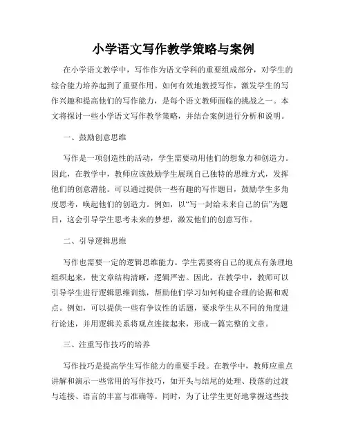 小学语文写作教学策略与案例
