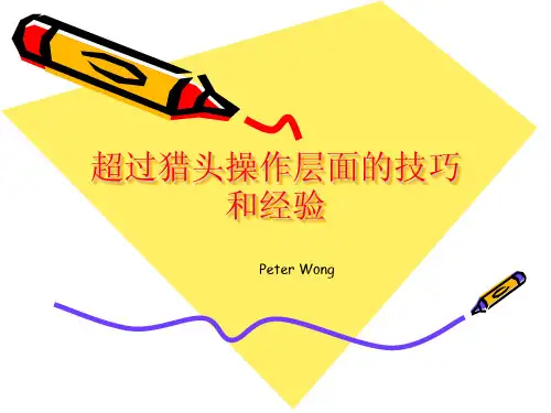 超过猎头操作层面的技巧和经验