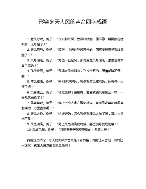 形容冬天大风的声音四字成语