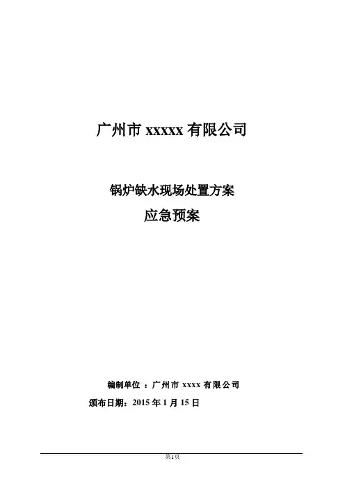 锅炉缺水现场处置方案