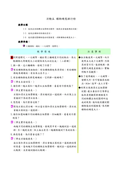 矿物硬度排行榜