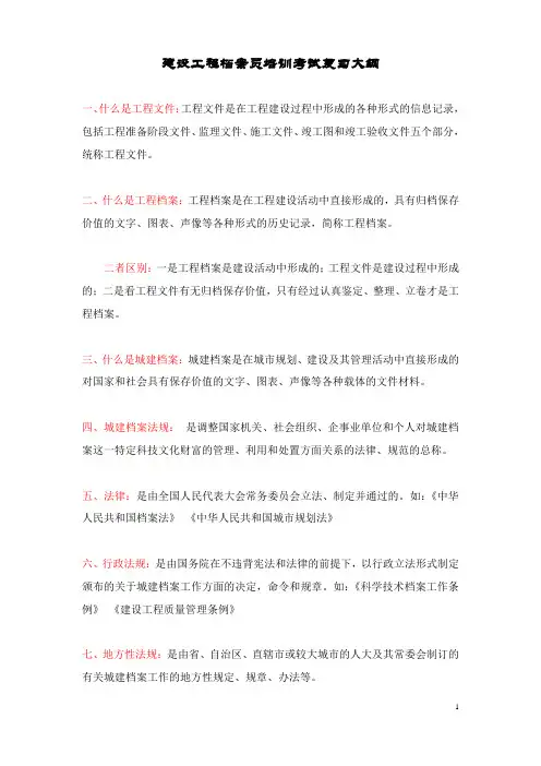 档案员考试大纲