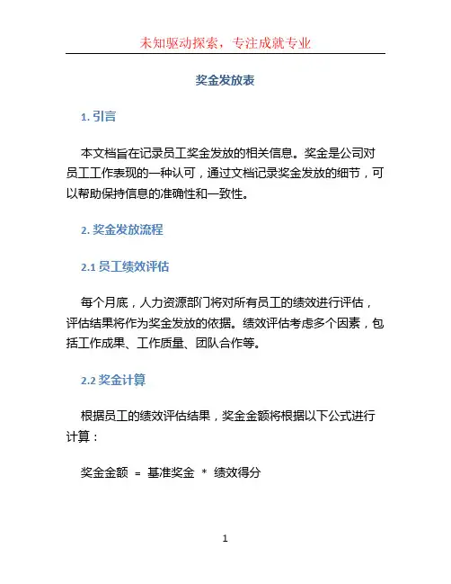 奖金发放表 (2)