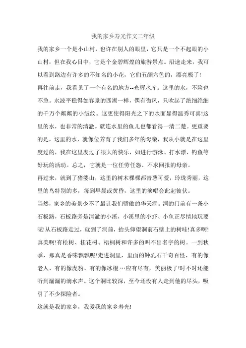 我的家乡寿光作文二年级