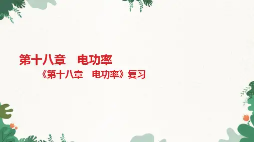 人教版物理九年级全册《第十八章电功率》复习课件