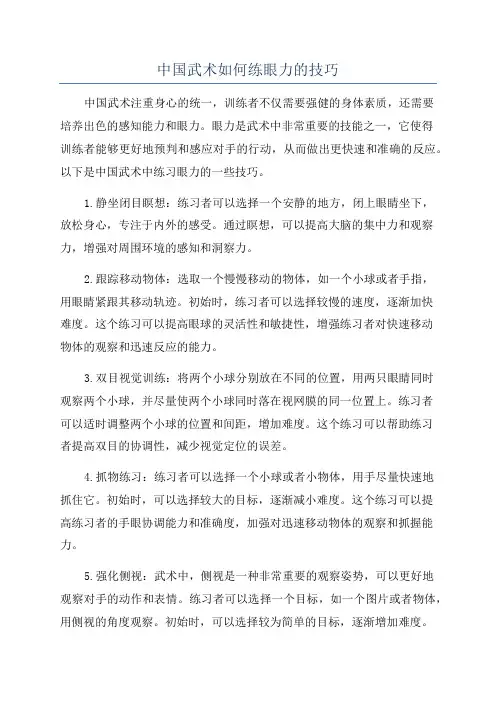 中国武术如何练眼力的技巧