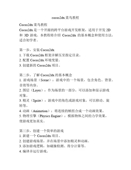 cocos2dx菜鸟教程