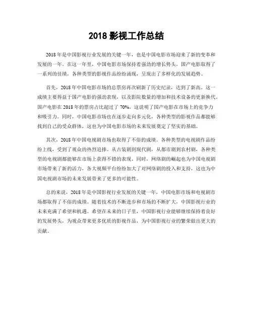 2018影视工作总结