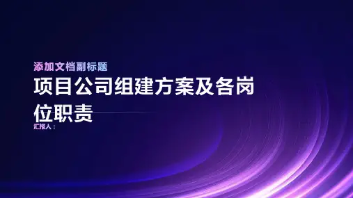 项目公司组建方案及各岗位职责