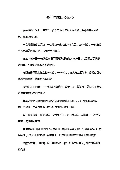 初中海燕课文原文