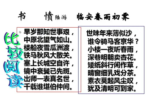 《书愤》与《临安春雨初霁》《蜀相》对比阅读1省名师优质课赛课获奖课件市赛课一等奖课件