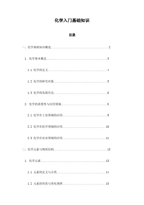 化学入门基础知识