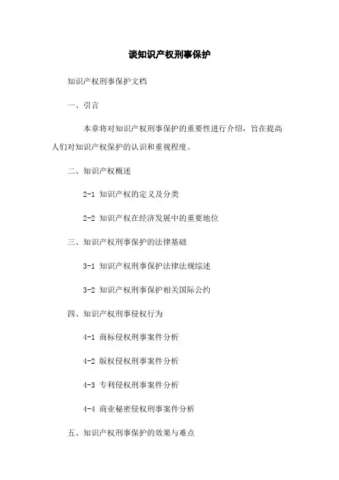 谈知识产权刑事保护[1]
