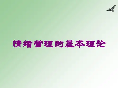 情绪管理的基本理论培训课件